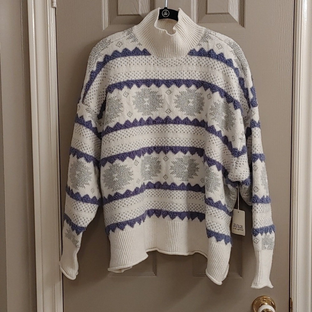NWT A.N.A MOCK NECK SNOWFLAKE BOXY PULLOVER SIZE 2X